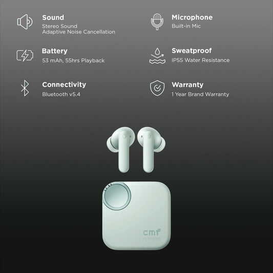 Nothing Buds 2 TWS Earbuds with Hybrid Active Noise Cancellation (IP55 Water Resistant, In-ear Detection, Light Green)
