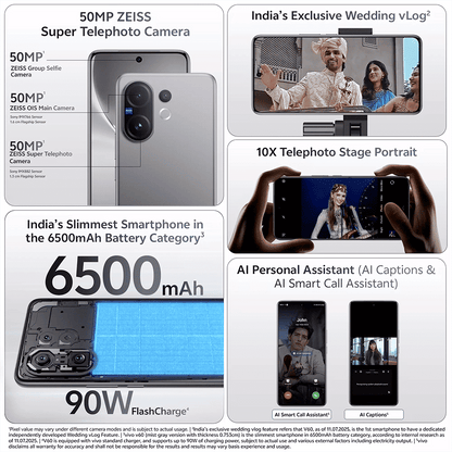 vivo V60 5G (12GB RAM, 256GB, Mist Gray)