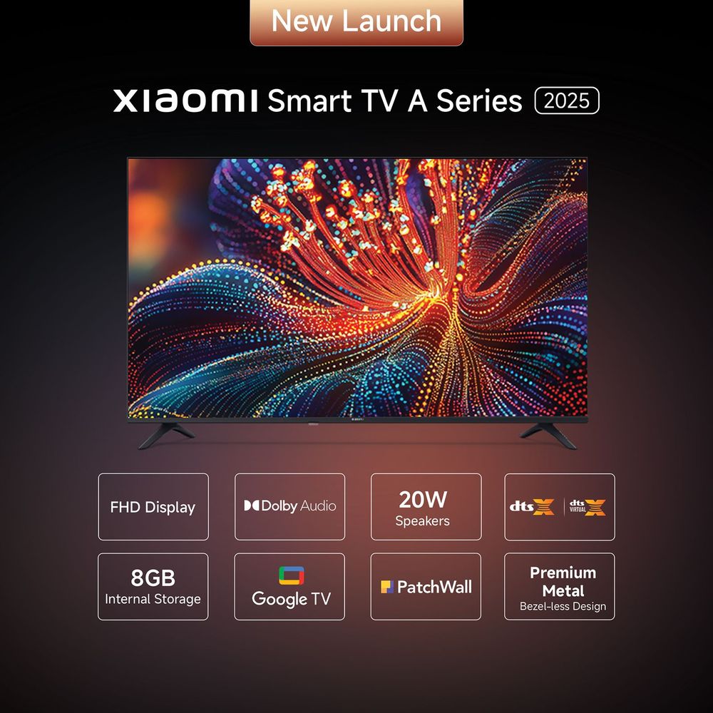 Xiaomi A Series 81.28 cm (32 inch) HD LED Smart Google TV with Dolby Audio (2025 model)