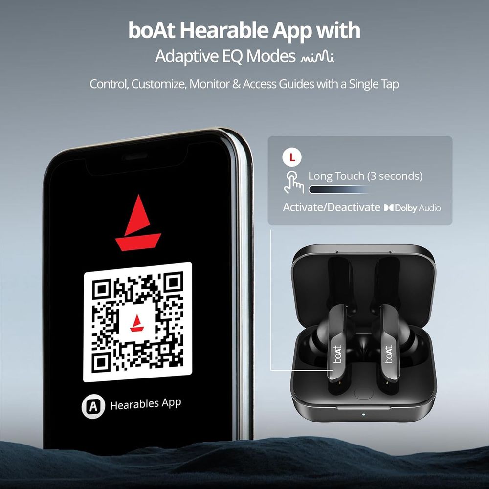 boAt Airdopes 800 TWS Earbuds with Environmental Noise Cancellation (IPX5 Water Resistant, ASAP Charge, Interstellar Black)