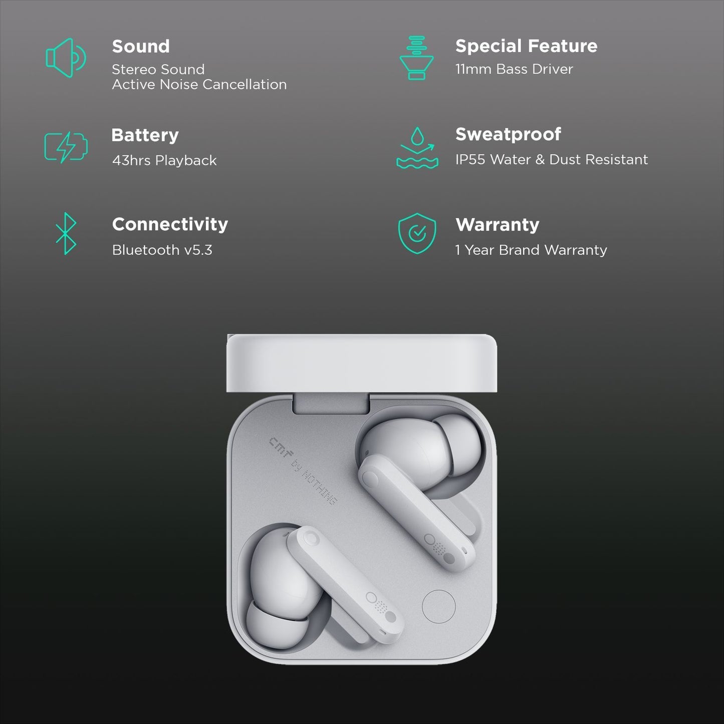 Nothing Buds Pro 2 TWS Earbuds with Active Noise Cancellation (IP55 Water & Dust Resistant, 43 Hours Playback, Light Grey)
