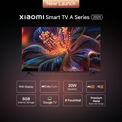 Xiaomi A Series 80cm (32 Inch) HD Google TV - Vivid Picture Engine, Dolby Audio, 8GB Storage, Xiaomi TV+, Google Voice Assistant, Miracast, L32MB-AIN (2025)