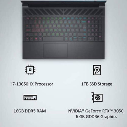 Dell G15-5530 Gaming Laptop (13th Gen Intel Core i7-13650HX/ 16GB DDR5 RAM/ 1TB SSD/ 15.6 Inch (39.62 cm) FHD Display/ 6GB-NVIDIA GeForce RTX 3050 Graphics/ Windows 11/ MS-Office) OGN55301123G01RIN