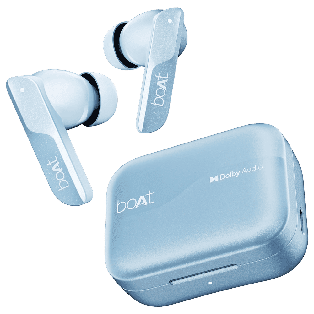 boAt Airdopes 800 TWS Earbuds with Environmental Noise Cancellation (IPX5 Water Resistant, ASAP Charge, Interstellar Blue)