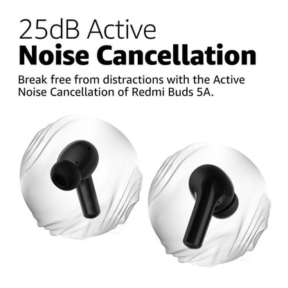 Redmi Buds 5A TWS Earbuds with Active Noise Cancellation (IPX4 Sweat Resistant, 10 Mins Quick Charge, Black)