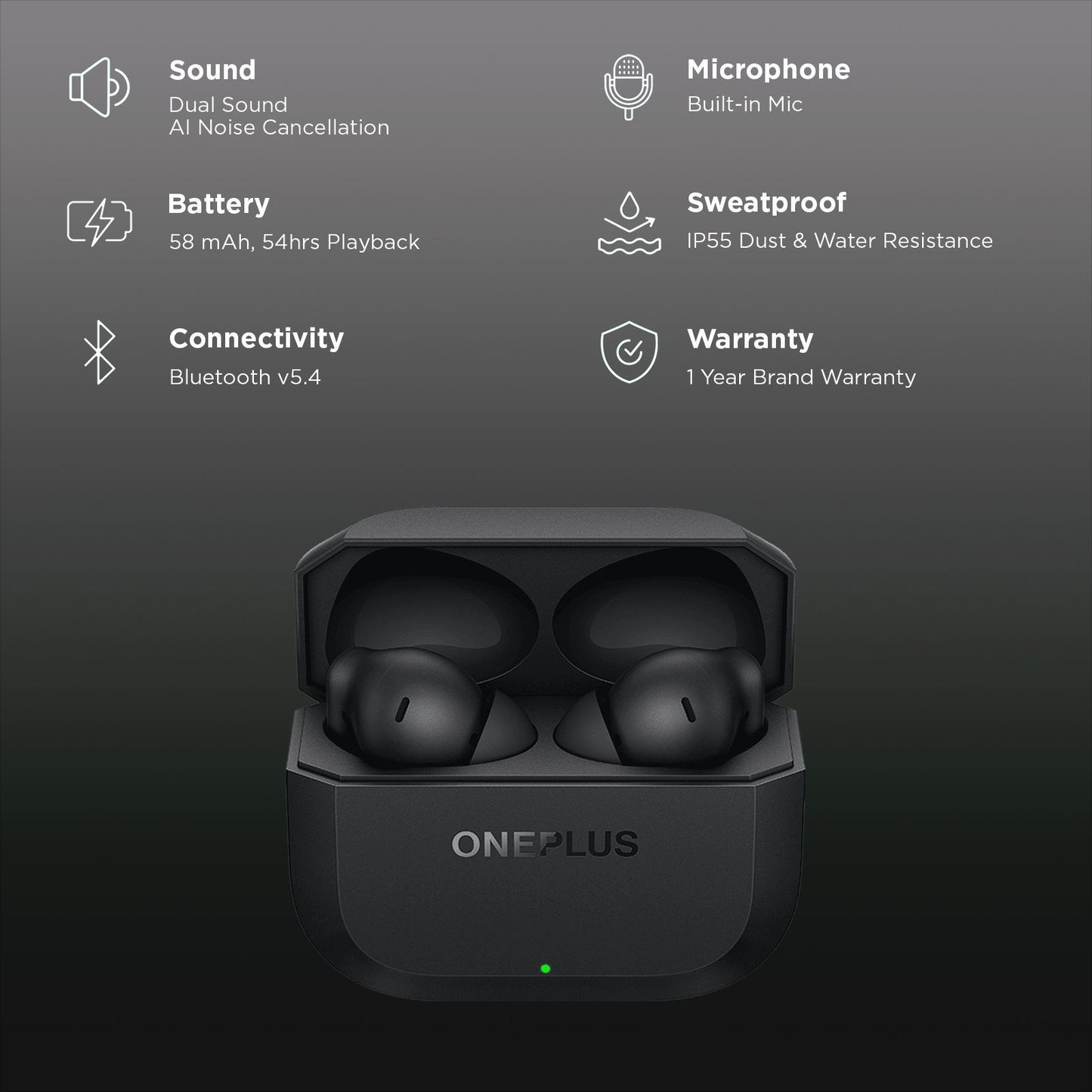 OnePlus Nord Buds 3r TWS Earbuds with AI Call Noise Cancellation (IP55 Dust & Water Resistance, Dual Device Connection, Ash Black)