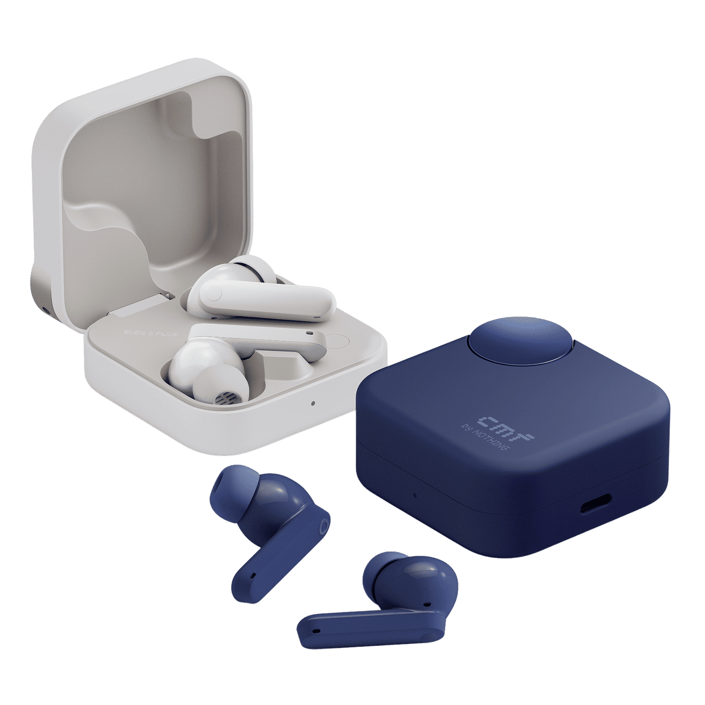 Nothing CMF Buds 2 Plus A10600104 TWS Earbuds with Adaptive Noise Cancellation (IP55, IPX2 Water Resistant, Hi-Res Audio with LDAC, Light Grey)