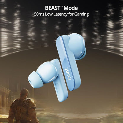 boAt Airdopes 800 TWS Earbuds with Environmental Noise Cancellation (IPX5 Water Resistant, ASAP Charge, Interstellar Blue)