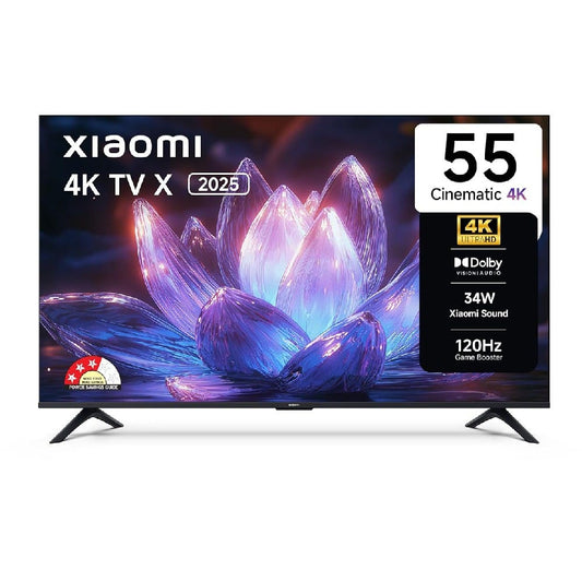 Xiaomi X Series 138cm (55 Inch) 4K Ultra HD Google TV - Dolby Vision, HDR 10, Filmmaker Mode, Dolby Audio, 8GB Storage, Google Cast, Miracast, Google Voice Assistant, L55MB-AIN (2025)