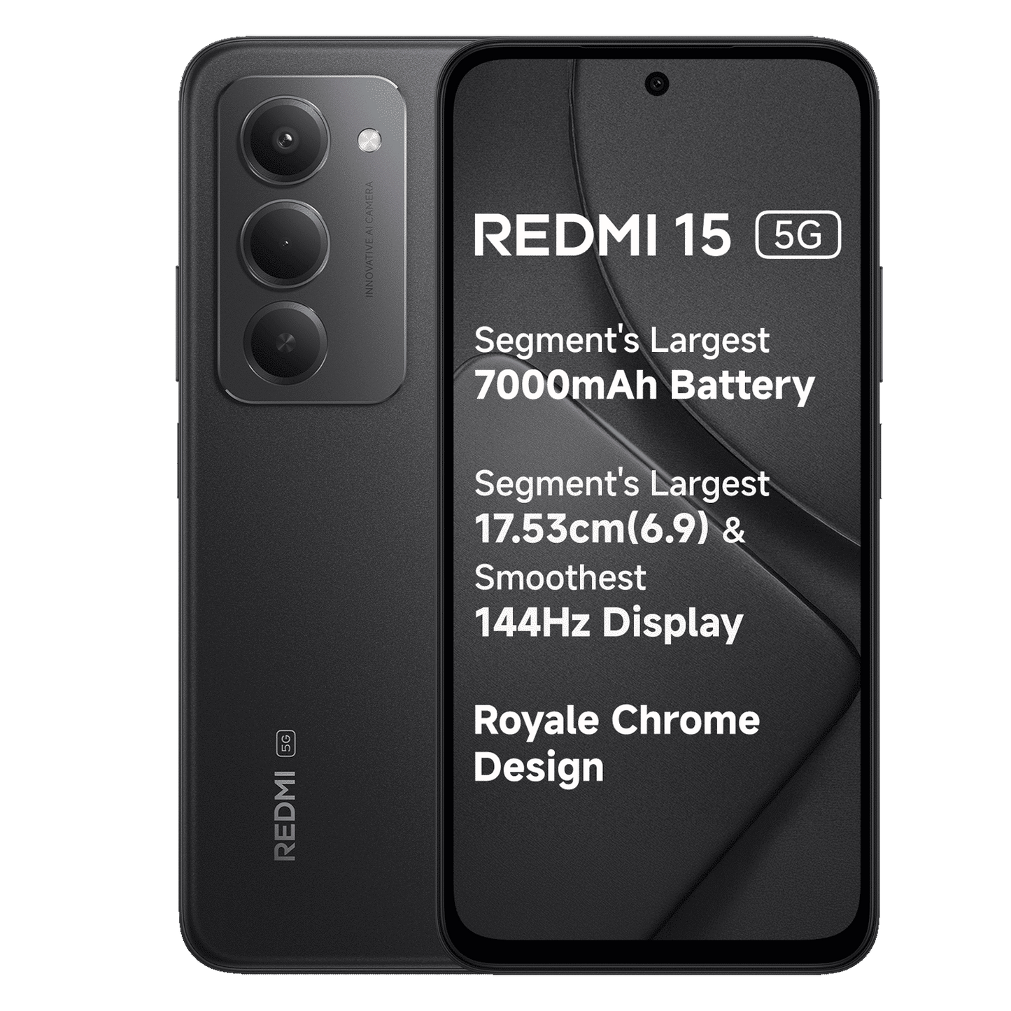Redmi 15 5G (6GB RAM, 128GB, Midnight Black)