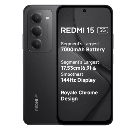 Redmi 15 5G (6GB RAM, 128GB, Midnight Black)