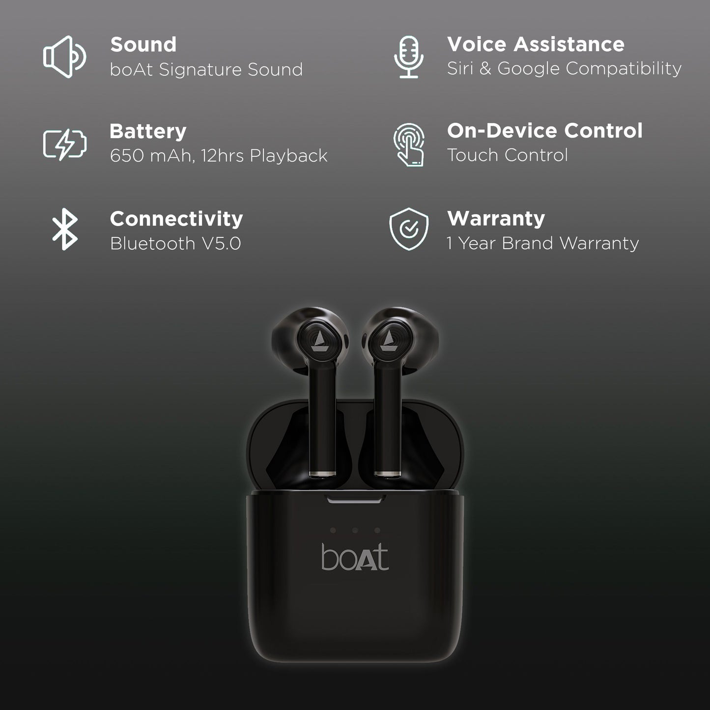 boAt Airdopes 138 TWS Earbuds (12 Hours Playback, Black)