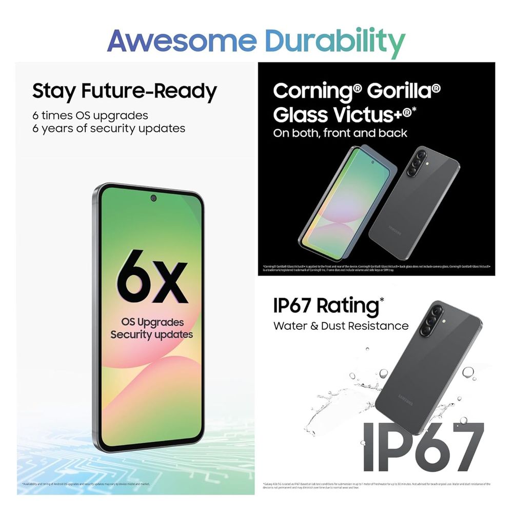 SAMSUNG Galaxy A56 5G (12GB RAM, 256GB, Awesome Graphite)