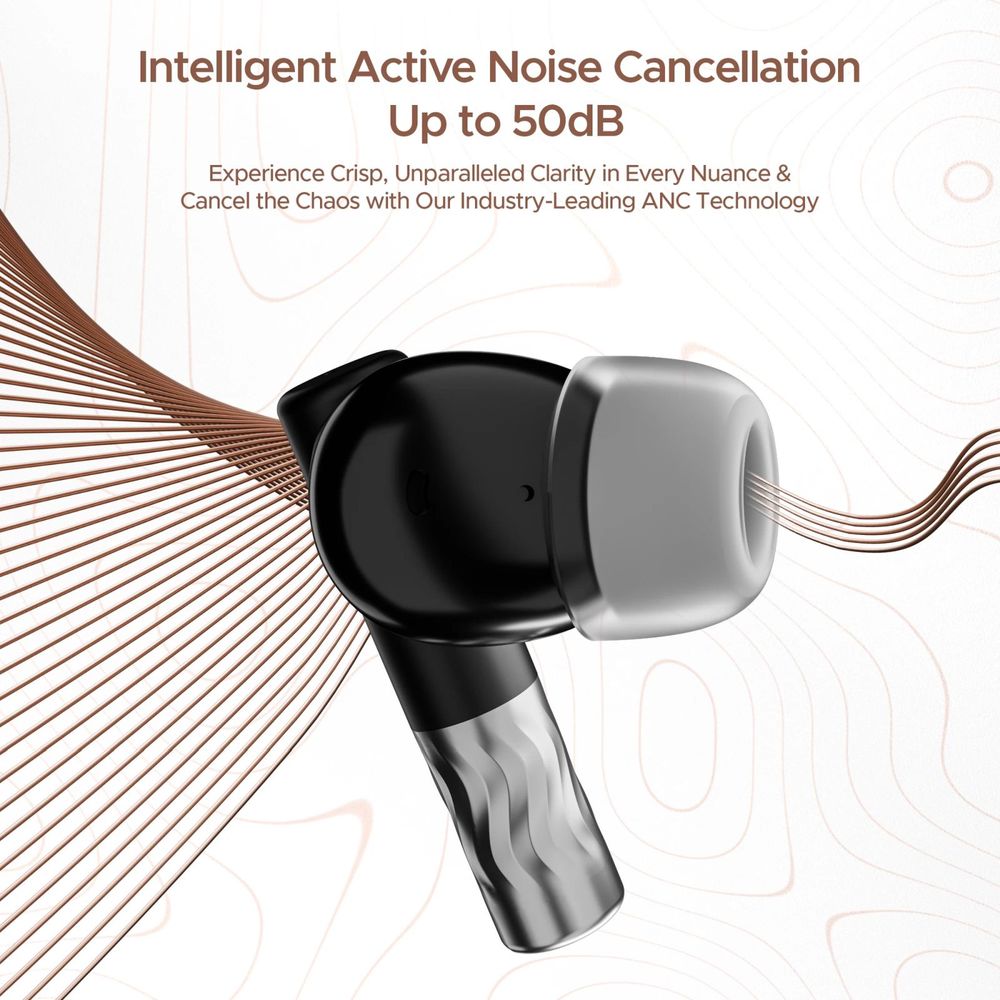 boAt Nirvana Zenith TWS Earbuds with Active Noise Cancellation (IPX5 Water Resistant, 50 Hours of Playtime, Mystique Black)