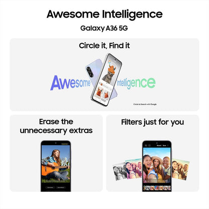SAMSUNG Galaxy A36 5G (8GB RAM, 128GB, Awesome Black)
