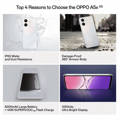 Oppo A5x 5G (4GB RAM, 128GB, Laser White)