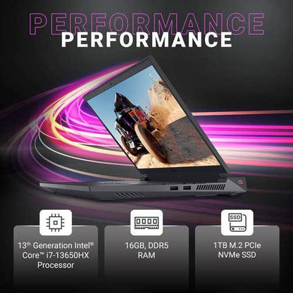 Dell G15-5530 Gaming Laptop (13th Gen Intel Core i7-13650HX/ 16GB DDR5 RAM/ 1TB SSD/ 15.6 Inch (39.62 cm) FHD Display/ 6GB-NVIDIA GeForce RTX 3050 Graphics/ Windows 11/ MS-Office) OGN55301123G01RIN
