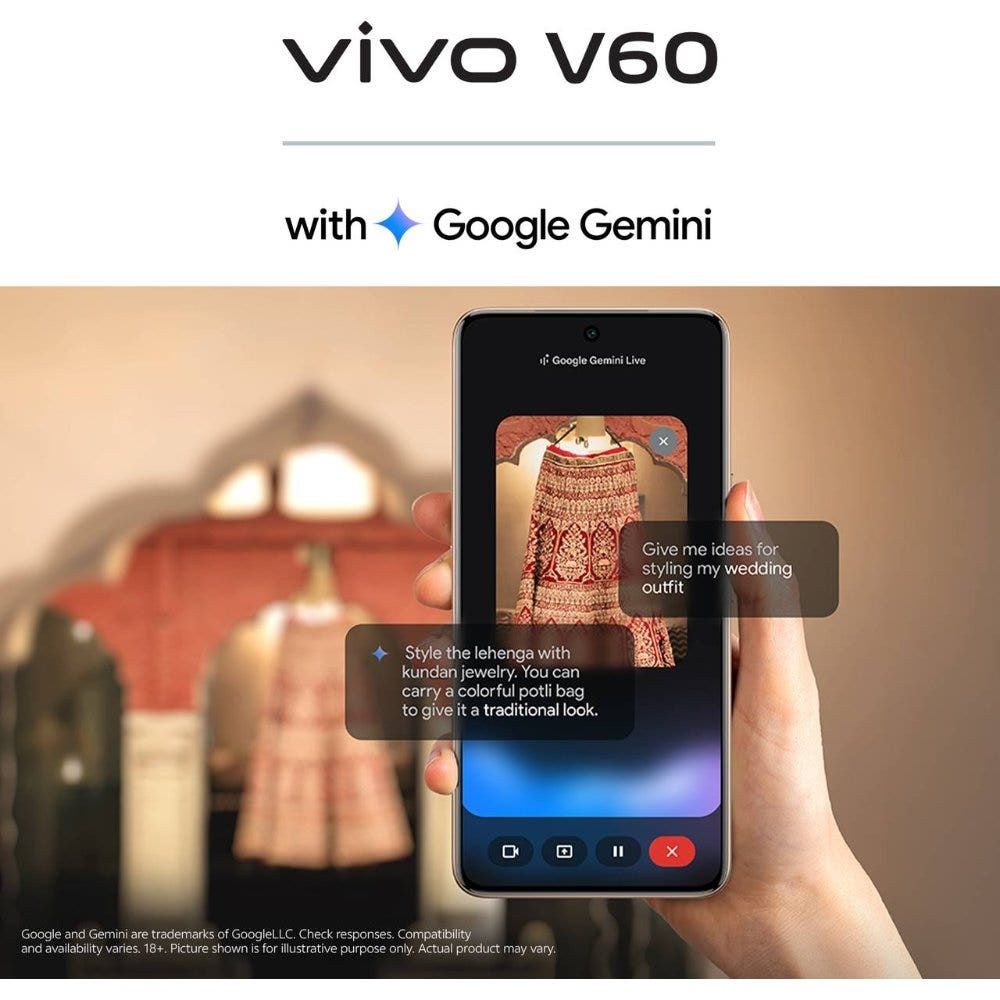 vivo V60 5G (8GB RAM, 256GB ROM, Mist Gray)