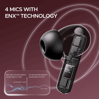 boAt Airdopes Plus 318 TWS Earbuds with Environmental Noise Cancellation (IPX5 Water Resistant, ASAP Charge, Active Black)