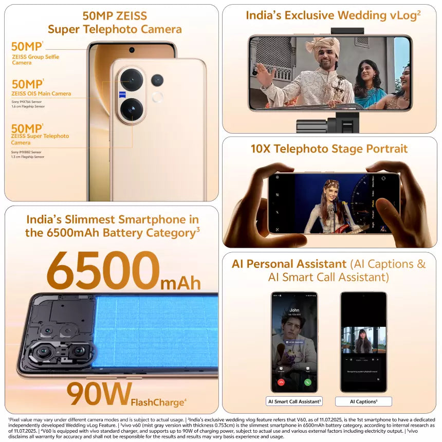 Vivo V60 8GB+256GB Auspicious Gold