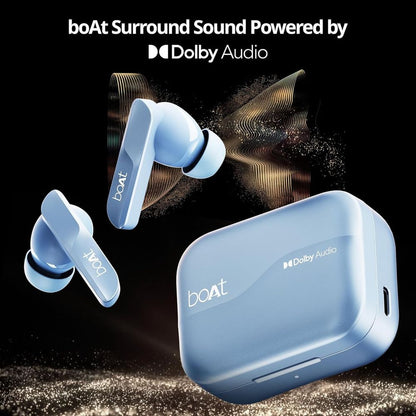 boAt Airdopes 800 TWS Earbuds with Environmental Noise Cancellation (IPX5 Water Resistant, ASAP Charge, Interstellar Blue)