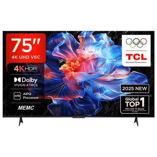 TCL V6C 190.5 cm (75 inch) 4K Ultra HD LED Smart Google TV with Google Voice Assistant (2025 model)