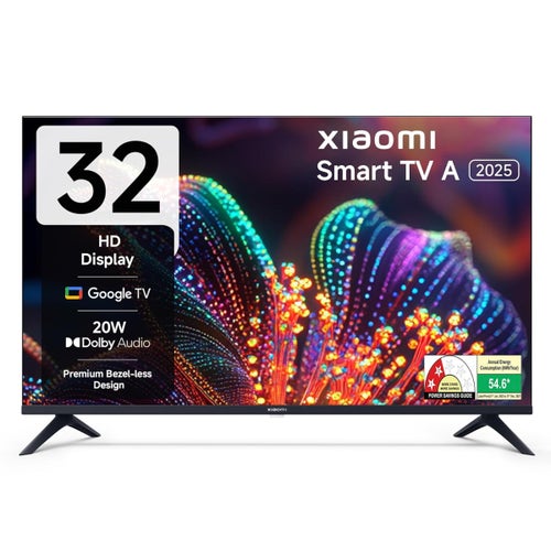 Xiaomi A Series 80cm (32 Inch) HD Google TV - Vivid Picture Engine, Dolby Audio, 8GB Storage, Xiaomi TV+, Google Voice Assistant, Miracast, L32MB-AIN (2025)
