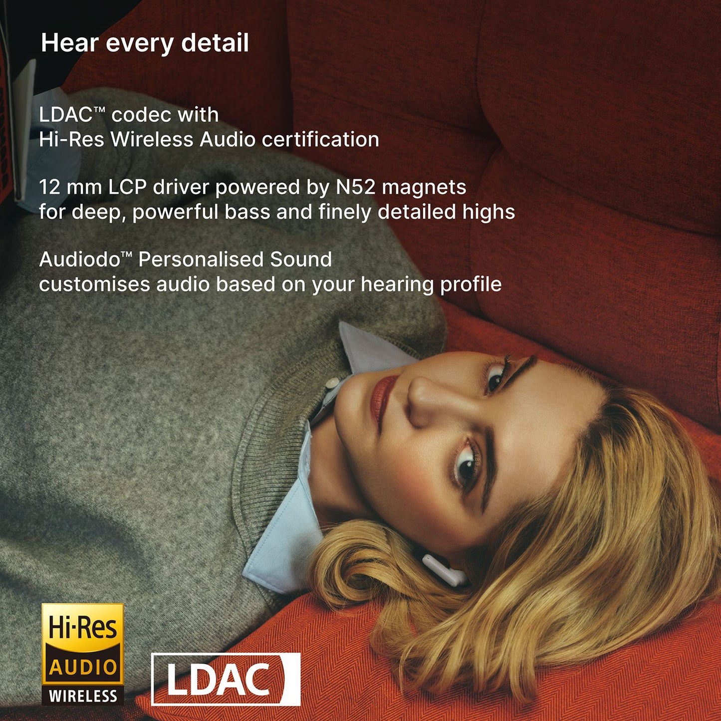 Nothing CMF Buds 2 Plus A10600104 TWS Earbuds with Adaptive Noise Cancellation (IP55, IPX2 Water Resistant, Hi-Res Audio with LDAC, Light Grey)