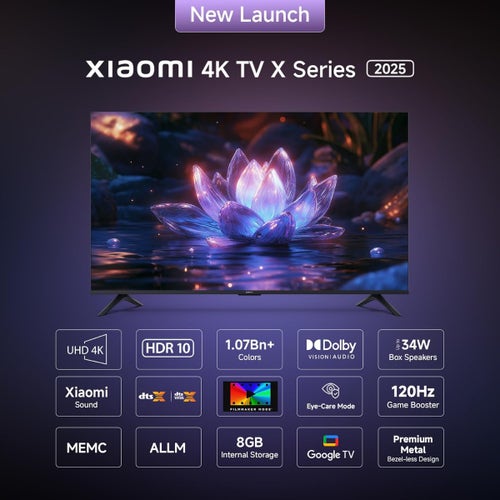 Xiaomi X Series 108cm (43 Inch) 4K Ultra HD Google TV - Dolby Vision, HDR 10, Filmmaker Mode, Dolby Audio, 8GB Storage, Google Cast, Miracast, Google Voice Assistant, L43MB-AIN (2025)