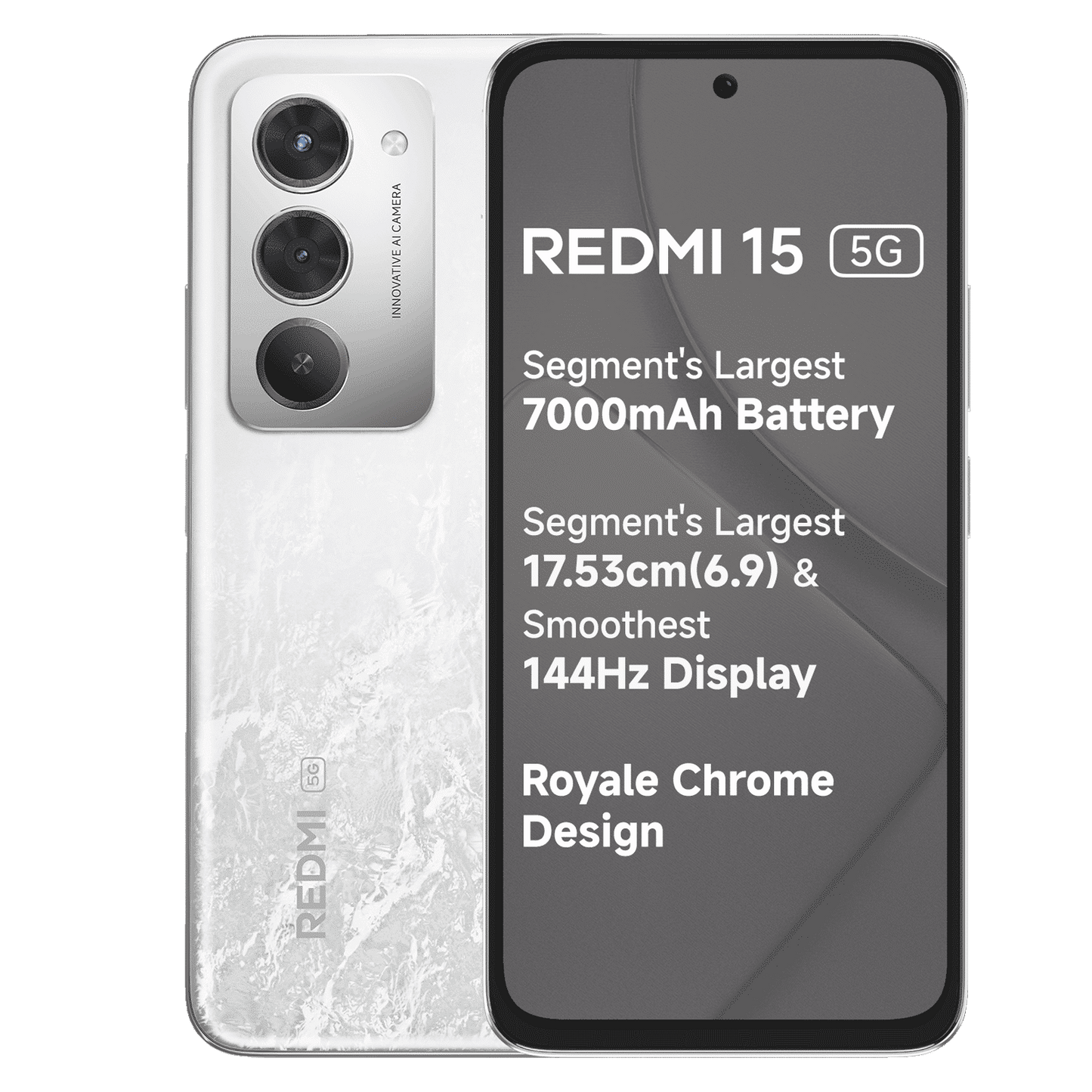 Redmi 15 5G (8GB RAM, 256GB, Frosted White)