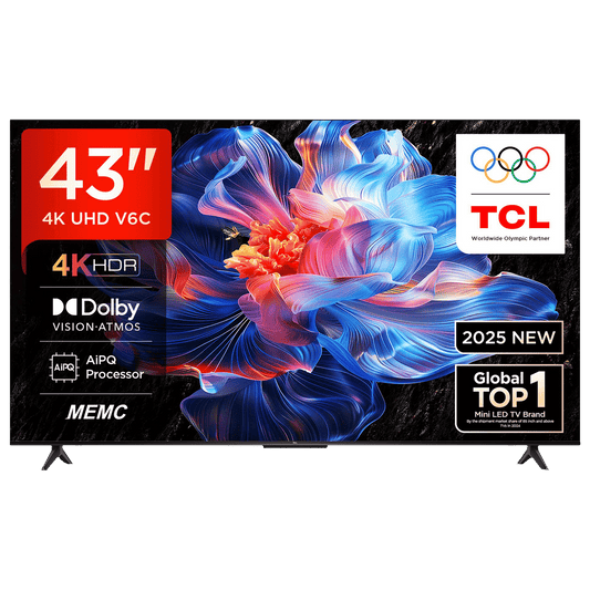 TCL V6C 109.22 cm (43 inch) 4K Ultra HD LED Smart Google TV with Google Voice Assistant (2025 model)