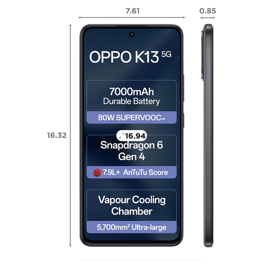 oppo K13 5G (8GB RAM, 256GB, Prism Black)