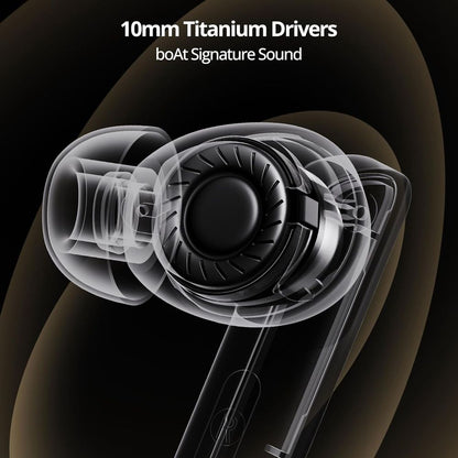 boAt Airdopes 800 TWS Earbuds with Environmental Noise Cancellation (IPX5 Water Resistant, ASAP Charge, Interstellar Black)