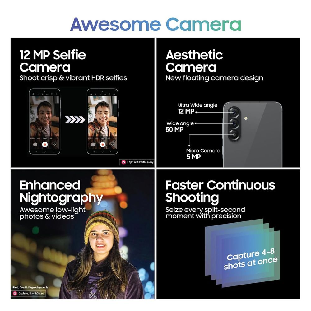 SAMSUNG Galaxy A56 5G (12GB RAM, 256GB, Awesome Graphite)