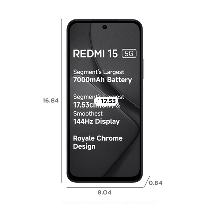 Redmi 15 5G (6GB RAM, 128GB, Midnight Black)