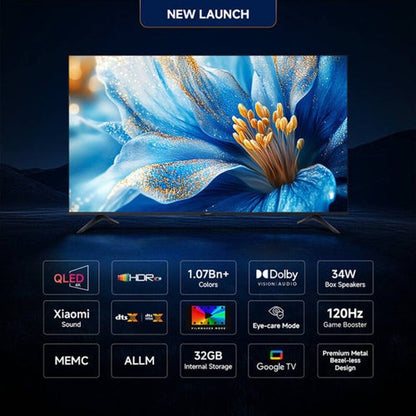 Xiaomi X Pro QLED Series 165cm (65 Inch) 4K Ultra HD Google TV - Dolby Vision, HDR 10+, Filmmaker Mode, Xiaomi Sound, 32GB Storage, Google Cast, Google Voice Assistant, L65MB-APIN (2025)