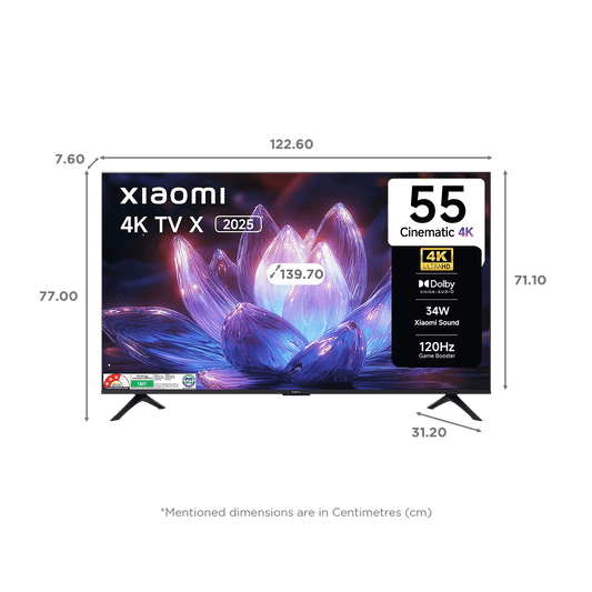 Xiaomi X Series 139.7 cm (55 inch) 4K Ultra HD LED Smart Google TV with Dolby Vision (2025 model)