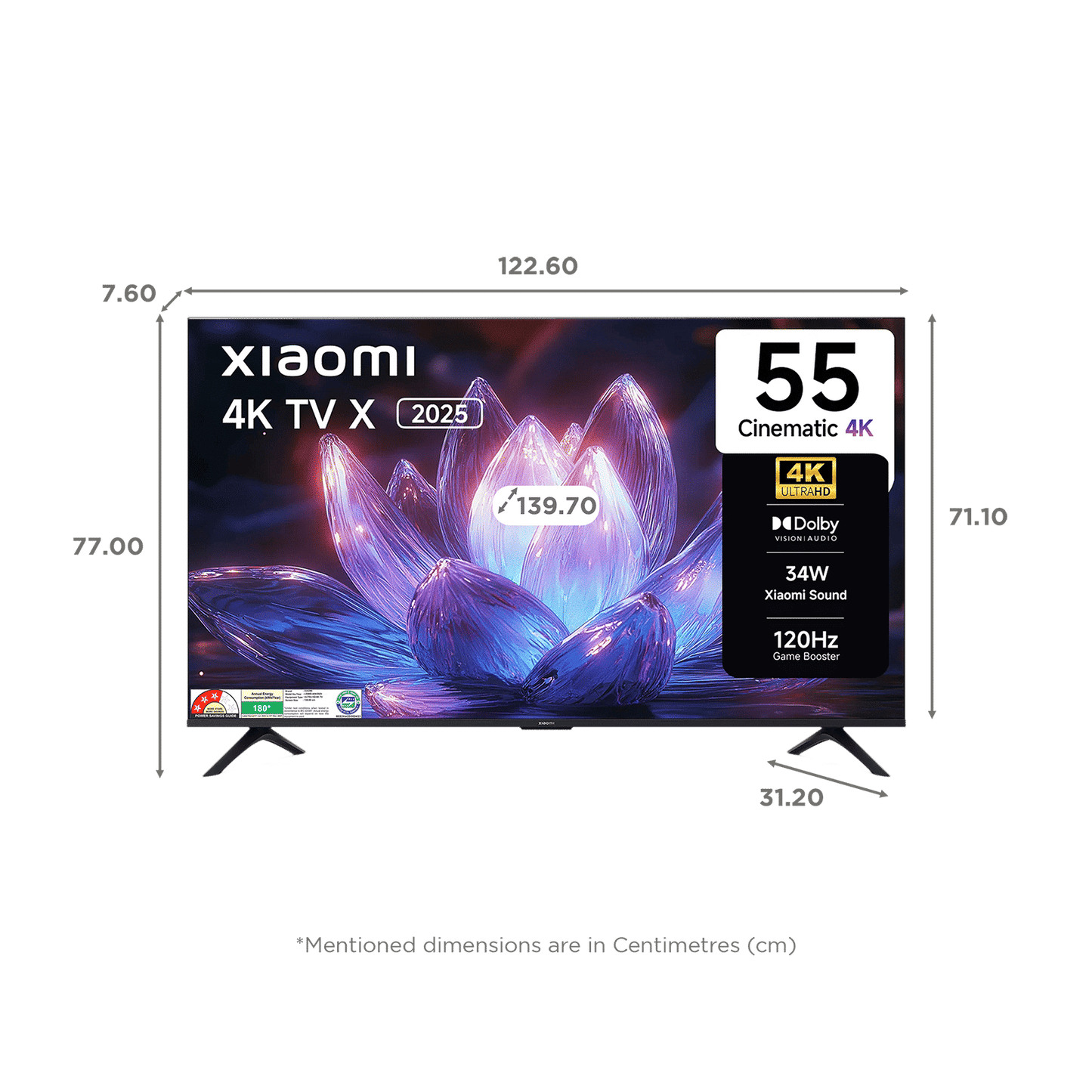 Xiaomi X Series 139.7 cm (55 inch) 4K Ultra HD LED Smart Google TV with Dolby Vision (2025 model)