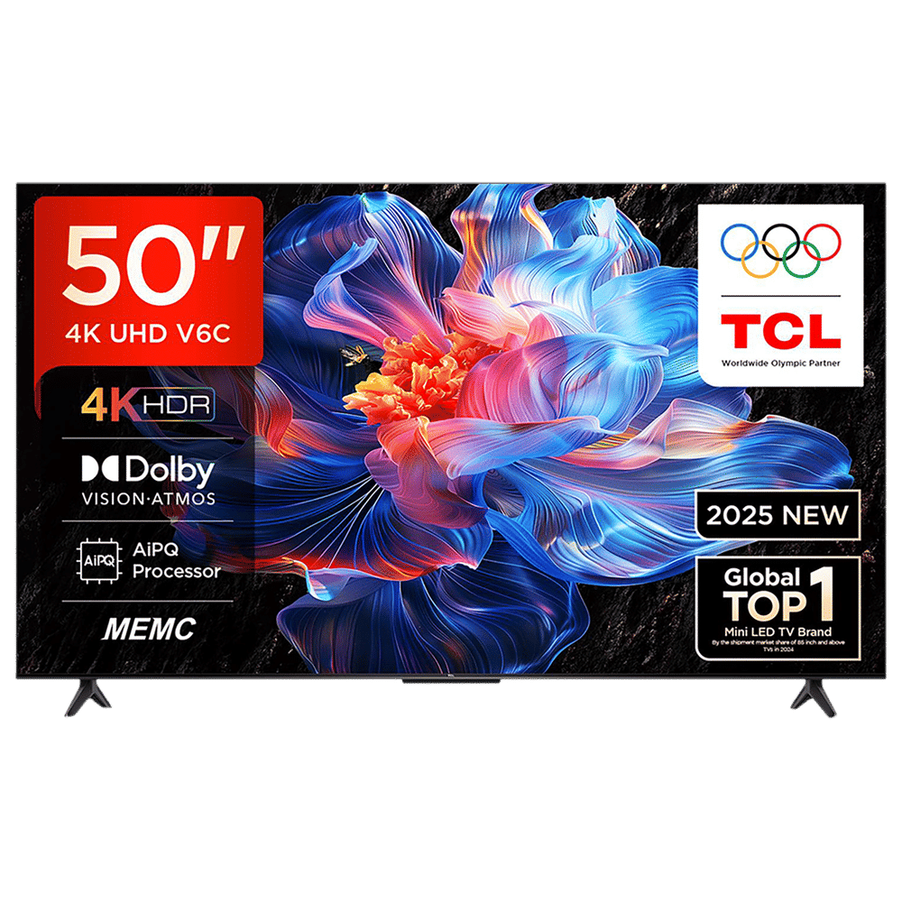 TCL V6C 127 cm (50 inch) 4K Ultra HD LED Smart Google TV with Google Voice Assistant (2025 model)