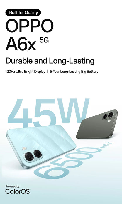 OPPO A6x 5G (4GB RAM, 128GB Storage) Ice Blue
