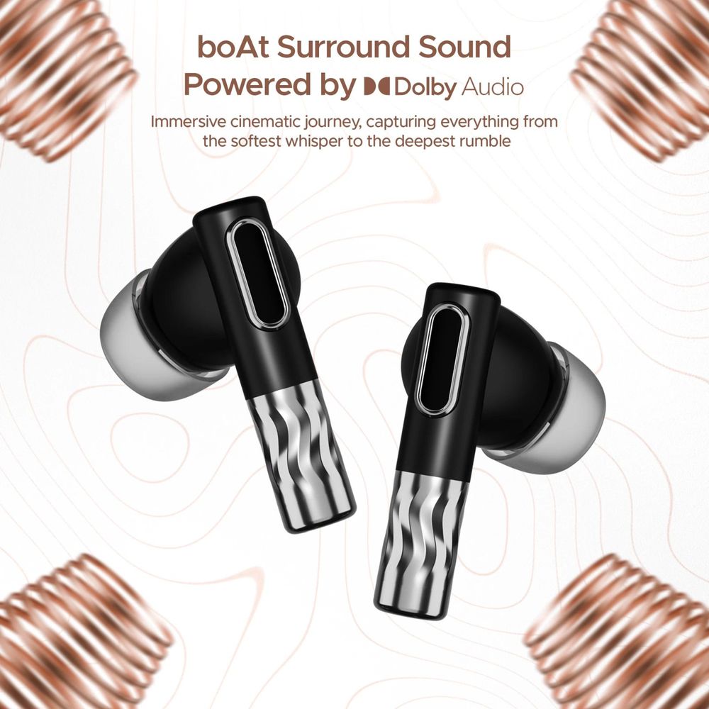 boAt Nirvana Zenith TWS Earbuds with Active Noise Cancellation (IPX5 Water Resistant, 50 Hours of Playtime, Mystique Black)
