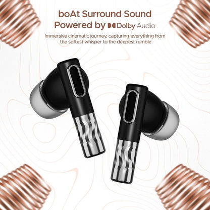 boAt Nirvana Zenith TWS Earbuds with Active Noise Cancellation (IPX5 Water Resistant, 50 Hours of Playtime, Mystique Black)