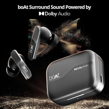 boAt Airdopes 800 TWS Earbuds with Environmental Noise Cancellation (IPX5 Water Resistant, ASAP Charge, Interstellar Black)