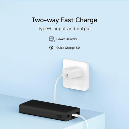 Xiaomi 4i 20000 mAh 33W Fast Charging Power Bank (2 Type A & 1 Type C Ports, PC+ABS Casing, Jet Black)