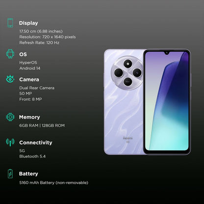 Redmi 14C 5G (4GB RAM, 128GB, Stardust Purple)