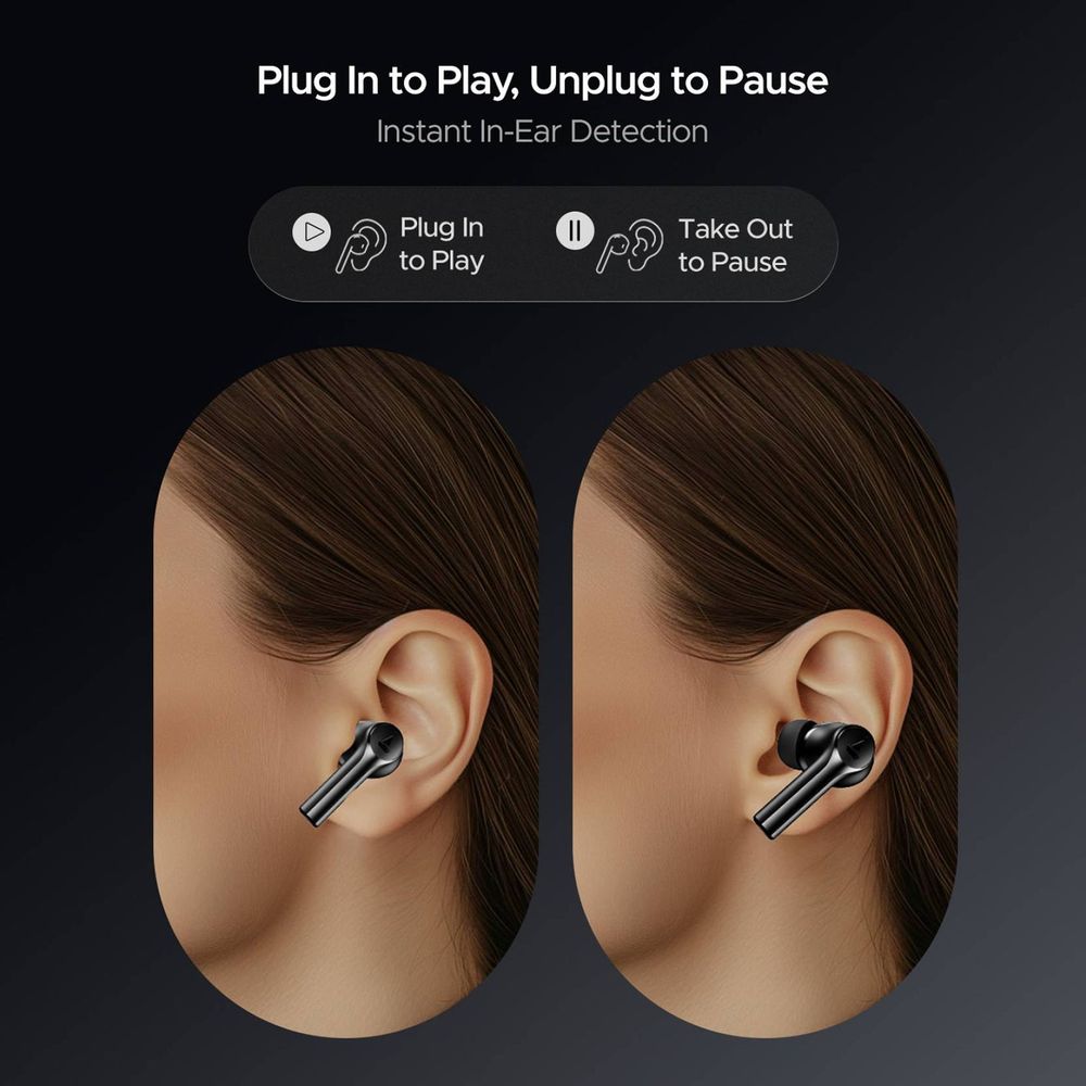 boAt Airdopes 300 TWS Earbuds with AI Environmental Noise Cancellation (IPX4 Water Proof, Splash & Sweat Resistance, 50 Hours Playback, Gunmetal Black)