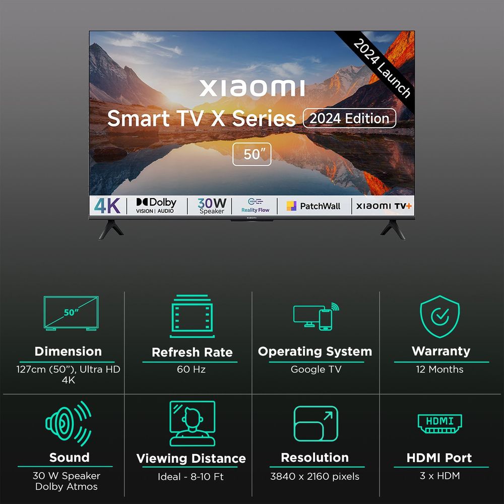 Xiaomi X Series 127 cm (50 inch) 4K Ultra HD LED Google TV with Vivid Picture Engine