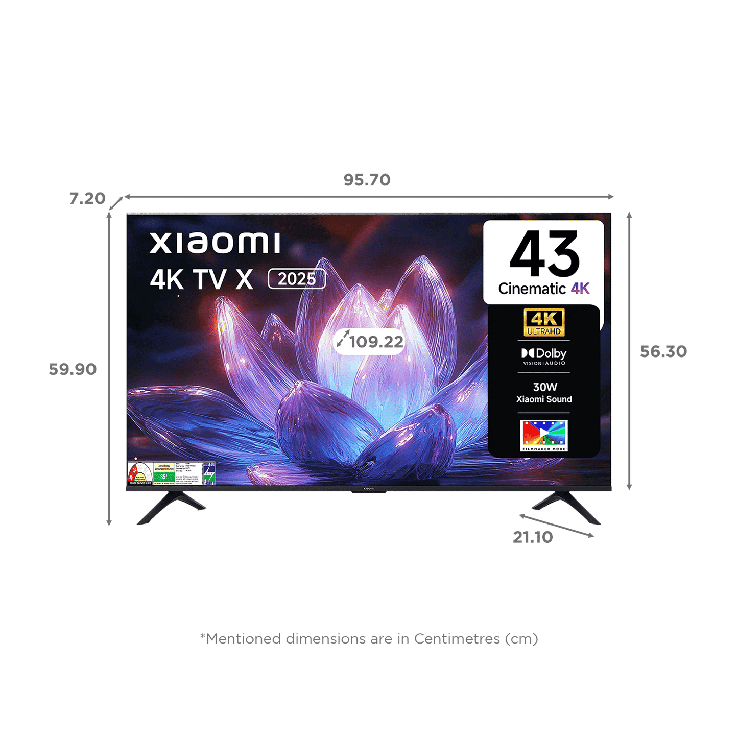 Xiaomi X Series 109.22 cm (43 inch) 4K Ultra HD LED Smart Google TV with Dolby Vision (2025 model)